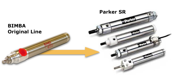 Bimba Original Stainless Steel Pneumatic Cylinder to Parker Series SR